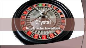  Presentation with roulette wheel - Slide set having roulette wheel isolated on white background and a tawny brown colored foreground