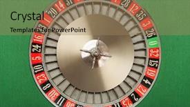  Presentation with roulette - Presentation design enhanced with roulette wheel on green felt background and a coral colored foreground