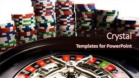  Presentation with roulette - Presentation enhanced with slot machine chips - roulette background and a wine colored foreground