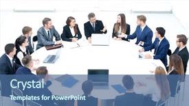  Presentation with conference - Slides with round - business conference business meeting business background and a ocean colored foreground