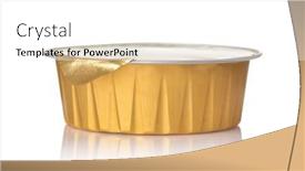  Presentation with casting aluminum - Presentation theme with round-aluminum-foil-condiment-cup background and a  colored foreground