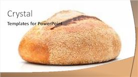  Presentation with bread - Presentation design featuring round-baked-bread-with-brans background and a white colored foreground