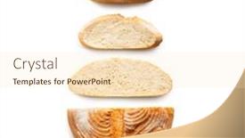  Presentation with bread - Presentation design having round-baked-grain-bread-sliced background and a cream colored foreground