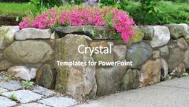  Presentation with stone - Cool new slides with round boulders and rock backdrop and a coral colored foreground