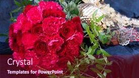  Presentation with wedding roses - Colorful presentation theme enhanced with round-bouquet-of-red-roses backdrop and a crimson colored foreground