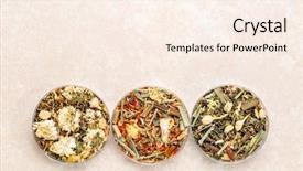  Presentation with herb - Presentation theme consisting of round bowls against ceramic background and a cream colored foreground