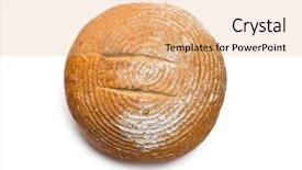  Presentation with bread - PPT theme featuring round bread on white background background and a coral colored foreground