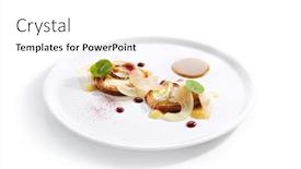  Presentation with camembert - Audience pleasing PPT layouts consisting of round-brioche-toast-with-camembert backdrop and a white colored foreground