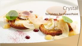  Presentation with camembert - Slide deck with round-brioche-toast-with-camembert background and a lemonade colored foreground