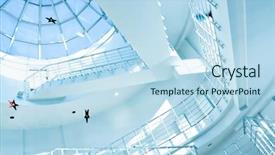  Presentation with stairway - Audience pleasing slide deck consisting of round business stairway backdrop and a sky blue colored foreground