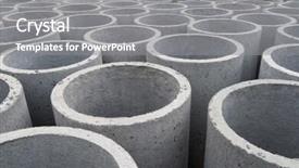  Presentation with precast construction - Colorful PPT theme enhanced with round cement tunnel for construction backdrop and a gray colored foreground