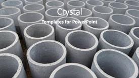  Presentation with precast construction - Cool new slides with round cement tunnel for construction backdrop and a gray colored foreground