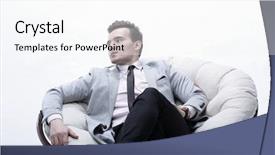  Presentation with tired - Slide deck featuring round chair made of rattan background and a  colored foreground