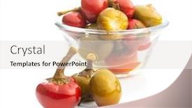  Presentation with white green - Colorful presentation design enhanced with round-chili-peppers-green backdrop and a lemonade colored foreground