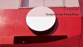  Presentation with circle logo - Cool new slide deck with round-circle-as-a-shield backdrop and a red colored foreground