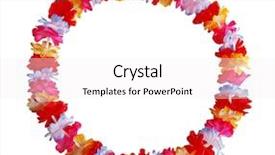  Presentation with hawaiian flower - Presentation design consisting of round circle colorful hawaiian lei background and a white colored foreground