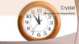  Presentation with clock - Audience pleasing PPT theme consisting of round clock showing time about twelve isolated backdrop and a coral colored foreground