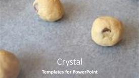  Presentation with cookie - Presentation theme consisting of round cookie dough on the baking tray ready for the oven background and a gray colored foreground