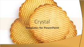  Presentation with cookies - Slide deck enhanced with round cookies isolated on white background and a yellow colored foreground
