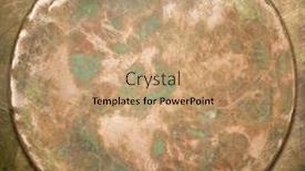  Presentation with copper - Presentation theme consisting of round copper plate texture old metal background background and a coral colored foreground