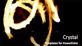  Presentation with frame of fire and burning - Presentation design featuring round dance - burning man fire show background and a  colored foreground