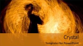  Presentation with carnival - PPT theme with round dance - carnival light human torch background and a  colored foreground