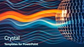  Presentation with disco ball - Audience pleasing presentation theme consisting of round dance - disco ball light background backdrop and a ocean colored foreground