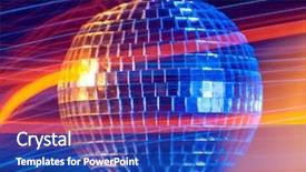  Presentation with disco ball - Presentation enhanced with round dance - disco ball light background background and a royal blue colored foreground