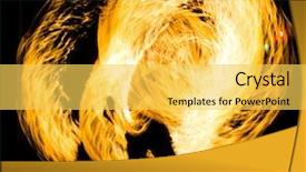  Presentation with flames - Beautiful slides featuring round dance - orange flames fire show backdrop and a  colored foreground