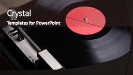  Presentation with dance music - Beautiful PPT theme featuring round dance - photo of old music player backdrop and a wine colored foreground