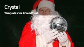 Presentation with disco ball - Slides consisting of round dance - santa claus holds a silver background and a  colored foreground