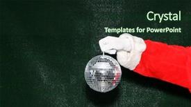 Presentation with disco ball - Colorful slides enhanced with round dance - santa claus holds a silver backdrop and a  colored foreground