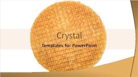  Presentation with syrup - Cool new slide deck with round dutch syrup waffle isolated on a white background with clipping path backdrop and a yellow colored foreground