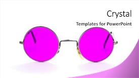  Presentation with fancy - Slides with round-framed glasses isolated background and a white colored foreground