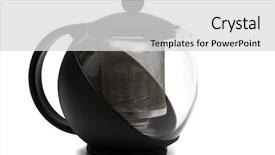  Presentation with glass teapot - Presentation design with ceramics refractory - round glass teapot background and a light gray colored foreground