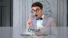  Presentation with book glasses - Colorful PPT theme enhanced with round glasses reading book backdrop and a light gray colored foreground