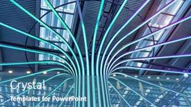  Presentation with light green - PPT theme featuring round-green-hall-with-light background and a teal colored foreground