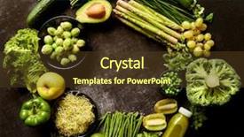  Presentation with healthy food - Presentation theme consisting of round green healthy food composition background and a tawny brown colored foreground