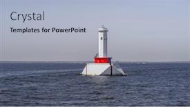  Presentation with light - Slide set featuring round-island-passage-light-house background and a light blue colored foreground