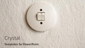  Presentation with light - PPT theme enhanced with round-light-switch-on-wall background and a soft green colored foreground
