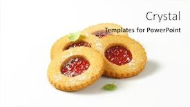  Presentation with whole wheat flour - Presentation theme with round-linzer-cookies-made background and a white colored foreground