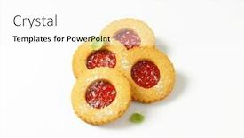  Presentation with whole wheat flour - Presentation theme having round-linzer-cookies-made background and a white colored foreground