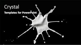  Presentation with realistic - Presentation design enhanced with round-milk-splash-isolated background and a black colored foreground