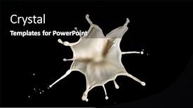  Presentation with realistic - Presentation consisting of round-milk-splash-isolated background and a black colored foreground