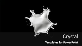 Presentation with realistic - Slides having round-milk-splash-isolated background and a dark gray colored foreground