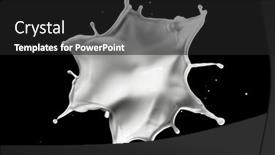  Presentation with realistic - PPT theme consisting of round-milk-splash-isolated background and a dark gray colored foreground