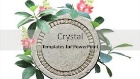  Presentation with white flower frame - Beautiful slides featuring round-ornamental-carved-stone-frame backdrop and a light gray colored foreground