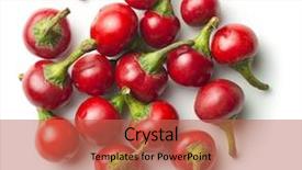  Presentation with chili - Beautiful theme featuring round red chili peppers isolated backdrop and a red colored foreground