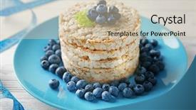  Presentation with round table - Amazing PPT theme having round rice crispbreads with blueberries and measuring tape on table closeup backdrop and a soft green colored foreground