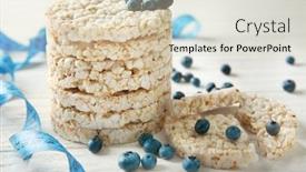  Presentation with blueberries - PPT layouts having round rice crispbreads with blueberries and measuring tape closeup background and a lemonade colored foreground